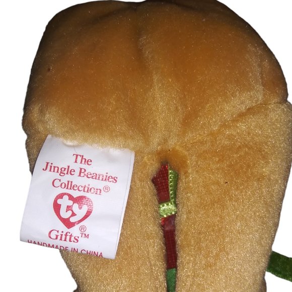 TY Jingle Beanies GIFTS Happy Holidays Present Stuffed Bear Plush Ornament 2005 - Picture 6 of 8